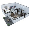 Floor plan for 1 bed, 1 bath, 725 sqft